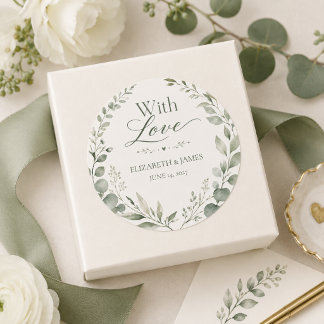 Étiquettes de cadeaux de mariage botaniques vert s