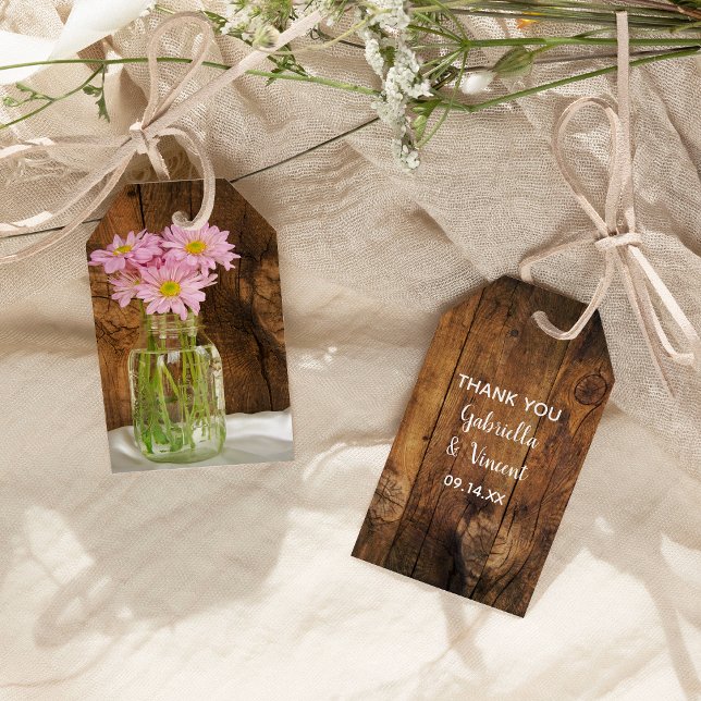Étiquettes de cadeaux de mariage champêtre Fleurs  (Créateur téléchargé)