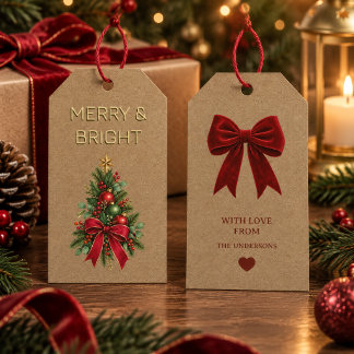 Étiquettes de cadeaux de Noël personnalisées Joyeu