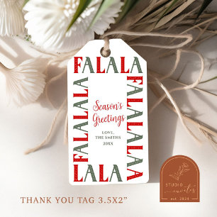 Étiquettes de cadeaux de typographie de Noël Falal