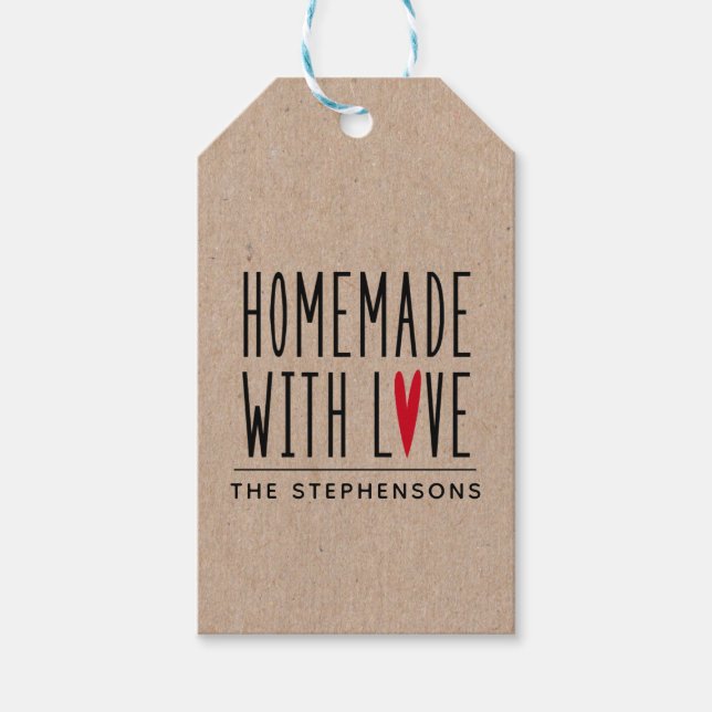 Étiquettes de Cadeaux Faites avec Amour (Devant)