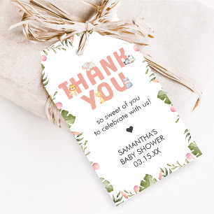 Étiquettes de cadeaux pour Baby Shower Fille Safar