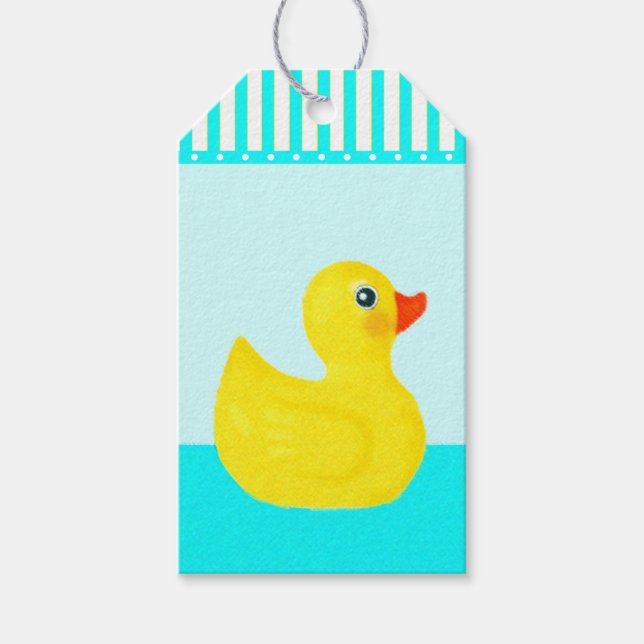 Étiquettes de cadeaux pour Duck Favors Baby Shower (Devant)