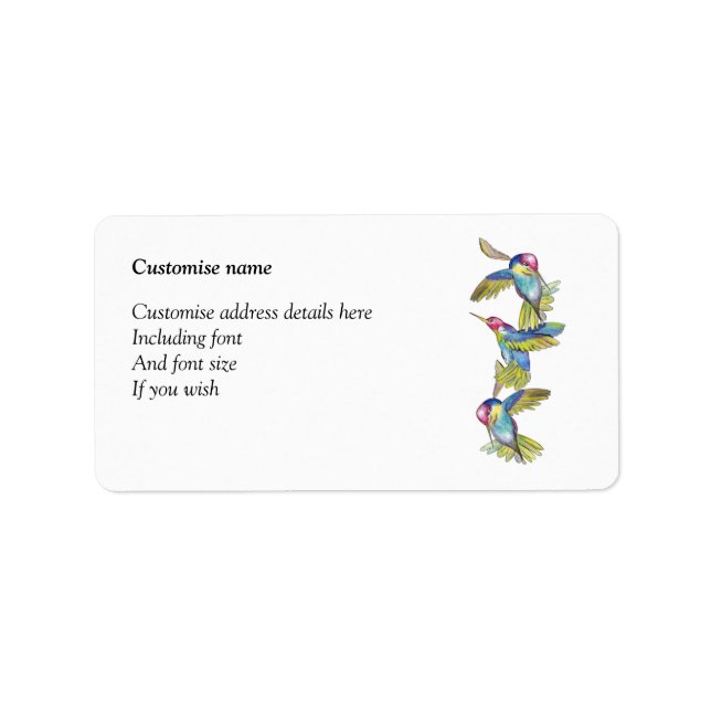Étiquettes de colibris (a272) (Devant)