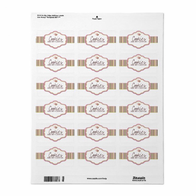 Étiquettes de conditionnement de boulangerie (Feuille entière)