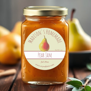 Étiquettes de confiture de poires maison