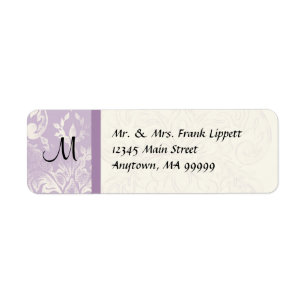 Étiquettes de courrier - Fleur di Lys Damask - Lav