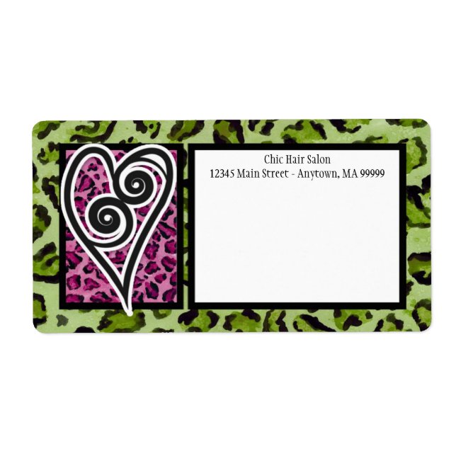 Étiquettes de courrier - Zebra 'n Leopard Monogram (Devant)