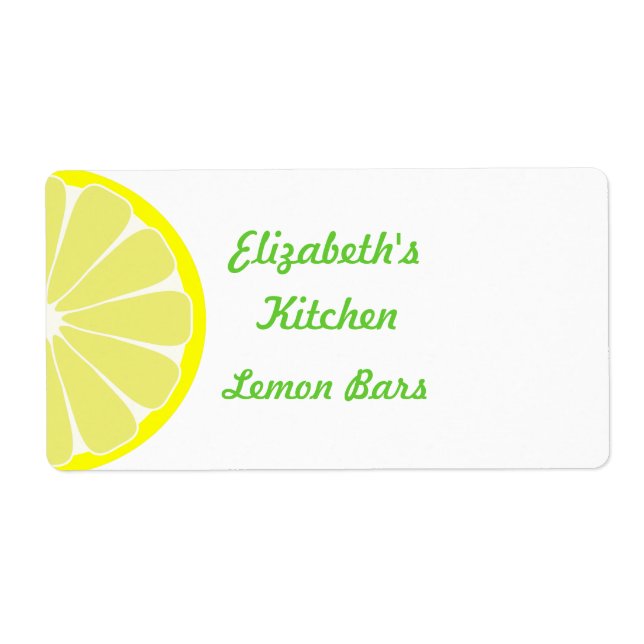 Étiquettes de cuisine citron (Devant)
