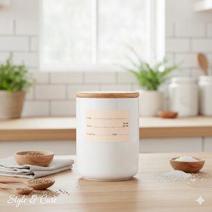 Étiquettes de cuisine douce Beige pour la maison e