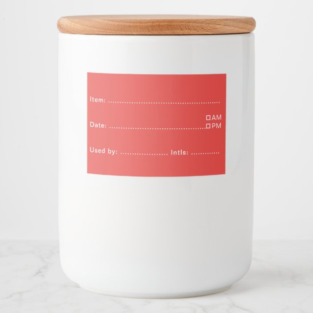 Étiquettes de cuisine rouge vif pour la maison et  (Devant)