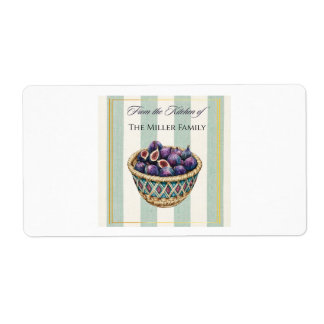 Étiquettes de cuisine vintage pour figues en aquar