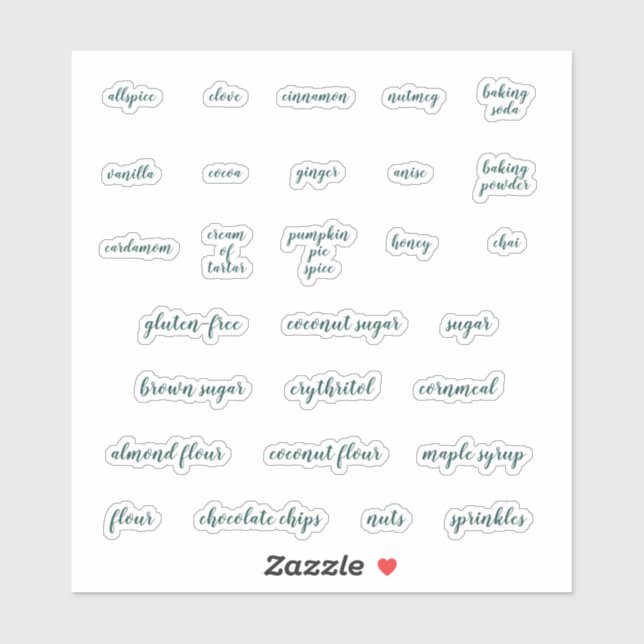 Étiquettes de cuisson Emerald Green (Feuille)