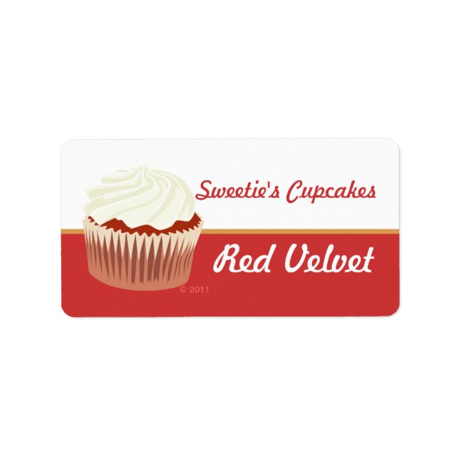 Étiquettes de Cupcake de velours rouge (Devant)
