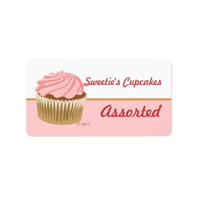 Étiquettes de Cupcake rose (Devant)