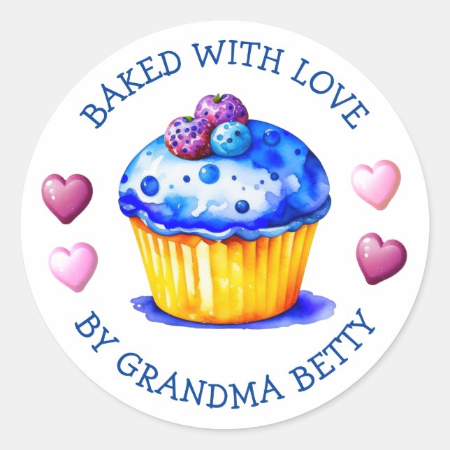 Étiquettes de Cupcakes Faits à la Main et Cuits av (Devant)