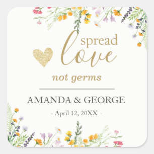 Étiquettes de désinfectant pour mains de mariage p