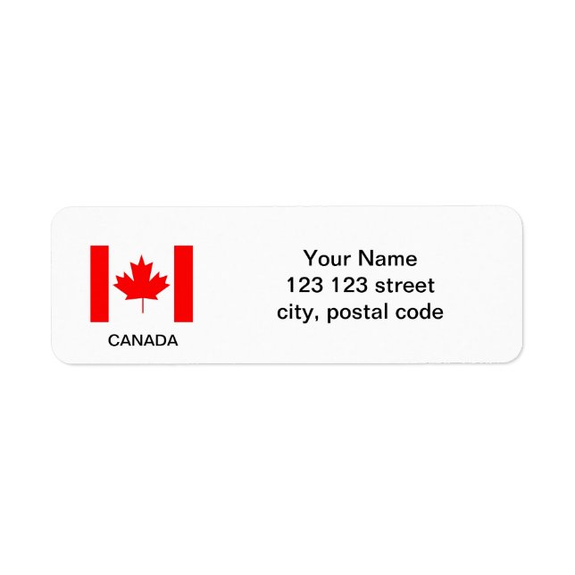 Étiquettes de drapeau du Canada, créez vos propres (Devant)
