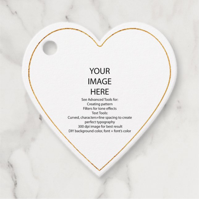 Étiquettes de faveur à cœur petit en faux or perso (Devant)
