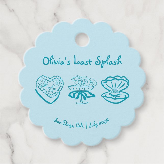 Étiquettes de faveur de bachelorette de dernière é (Devant)