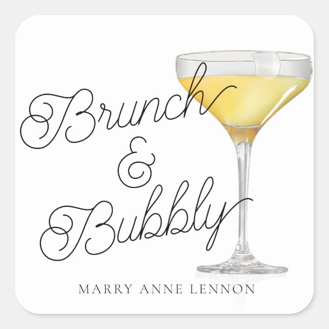 Étiquettes de faveur de brunch de mariage minimali (Devant)