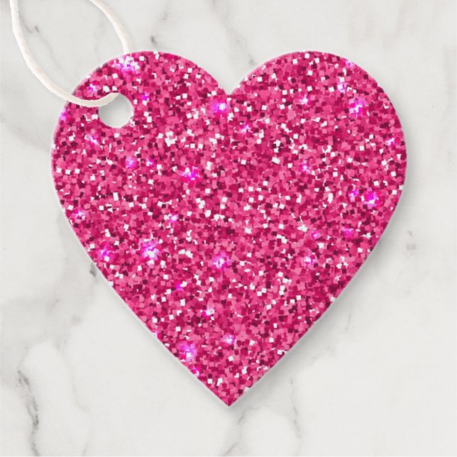 Étiquettes de faveur de cadeau Faux Paillettes Ros (Devant)