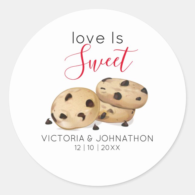 Étiquettes de faveur de cookie d'amour sont douces (Devant)