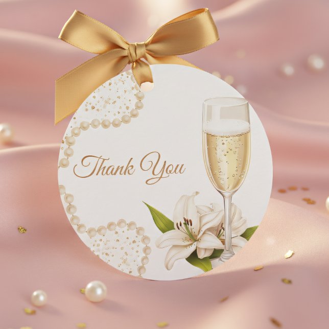 Étiquettes de faveur de mariage Élégantes Perles & (Créateur téléchargé)