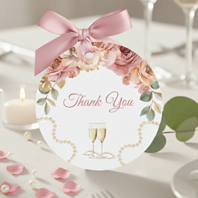 Étiquettes de faveur de mariage Élégantes Perles & (Créateur téléchargé)