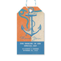 Étiquettes de faveur de mariage nautique à l'ancre