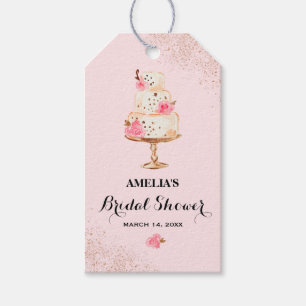 Étiquettes de faveur de thé de gâteau en or rose p