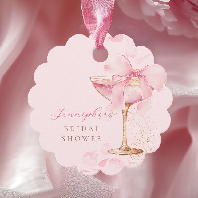Étiquettes de faveur rose Brunch et Bubbly (Créateur téléchargé)