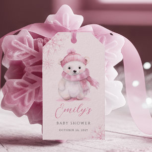 Étiquettes de faveur rose pour Bébé, il fait froid