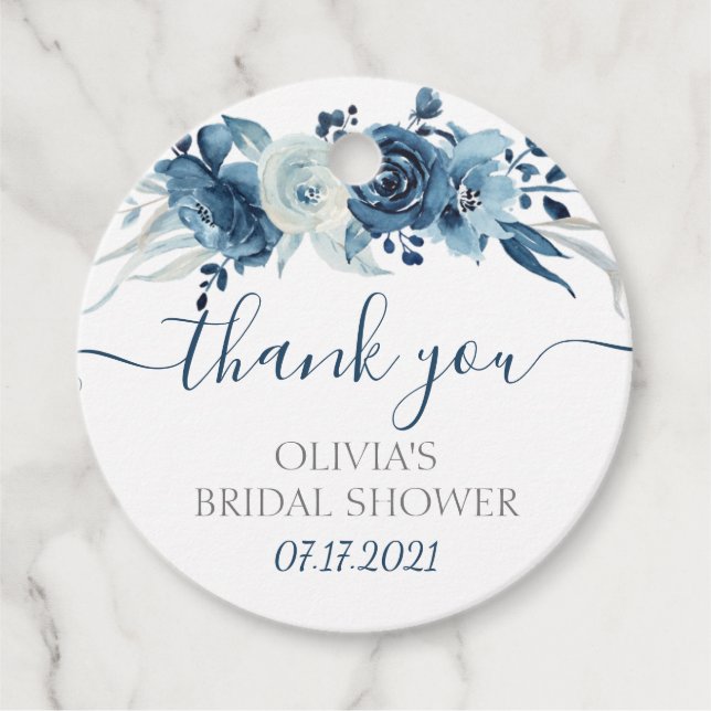 Étiquettes de Faveurs de Réception de Mariage Flor (Devant)