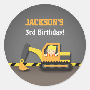 Étiquettes de fête d'anniversaire de construction