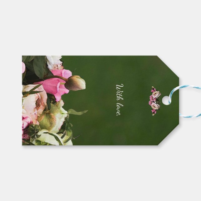 Étiquettes de fleurs avec message modifiable - Bot (Devant (Horizontal))