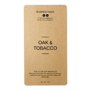 Étiquettes de fonte de soja papier Kraft modifiabl
