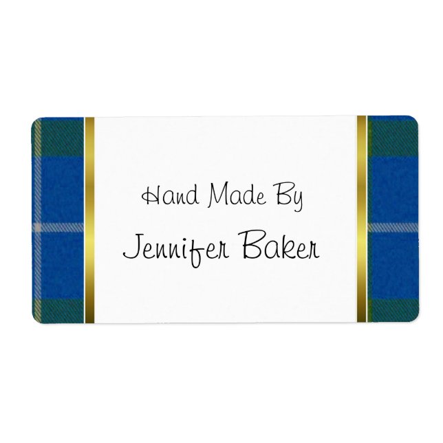 Étiquettes de forfaits Blue Plaid (Devant)