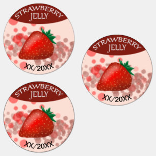 Étiquettes de gelée de fraise avec date modifiable