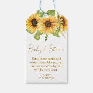Étiquettes de graines pour Baby Shower Tournesol