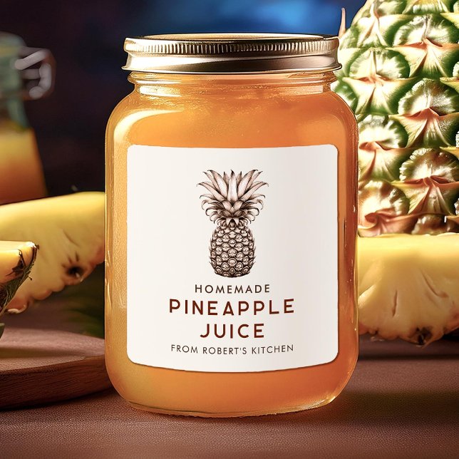 Étiquettes de jar de conservation de jus d'ananas  (Créateur téléchargé)