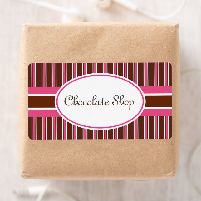 Étiquettes de la bande de chocolat foncé (En situation)