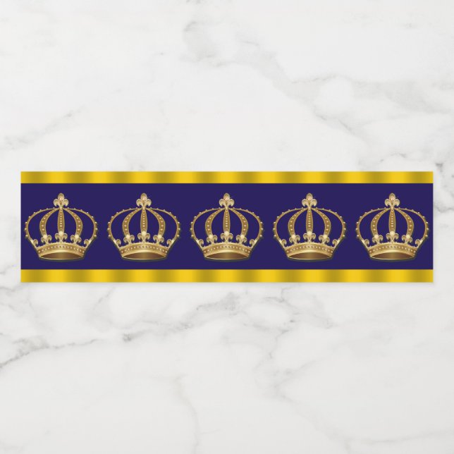 Étiquettes de la bouteille d'eau King Prince Crown (Étiquettes simples)