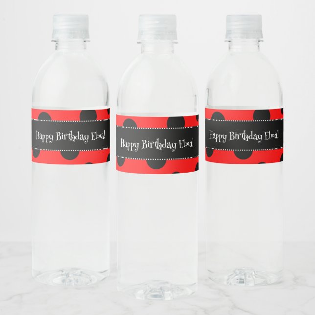 Étiquettes de la bouteille d'eau Ladybug personnal (Bouteilles)