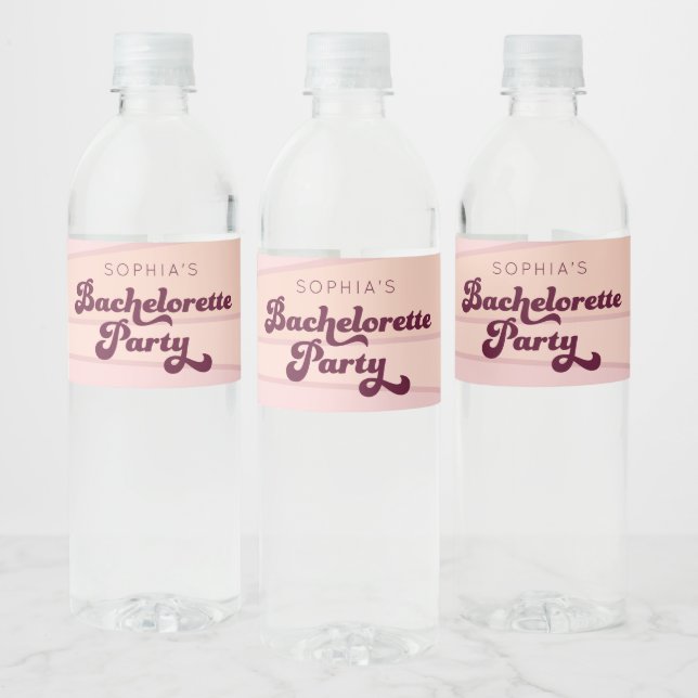 Étiquettes de la bouteille d'eau Retro Bachelorett (Bouteilles)