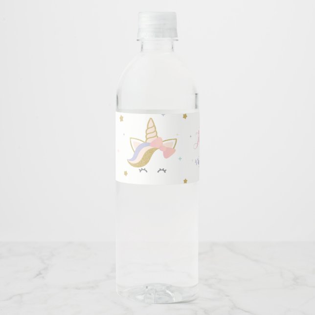 Étiquettes de la bouteille d'eau Unicorn (Devant)