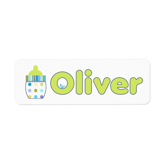 Étiquettes de la bouteille Oliver Baby (Devant)