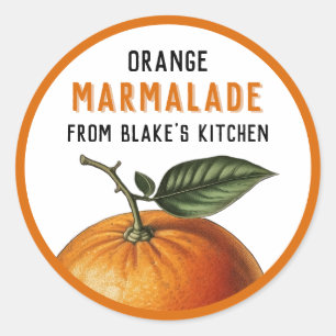 Étiquettes de la confiture d'orange maison