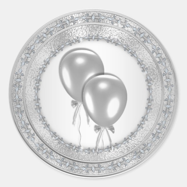 Étiquettes de la fête d'anniversaire des ballons d (Devant)