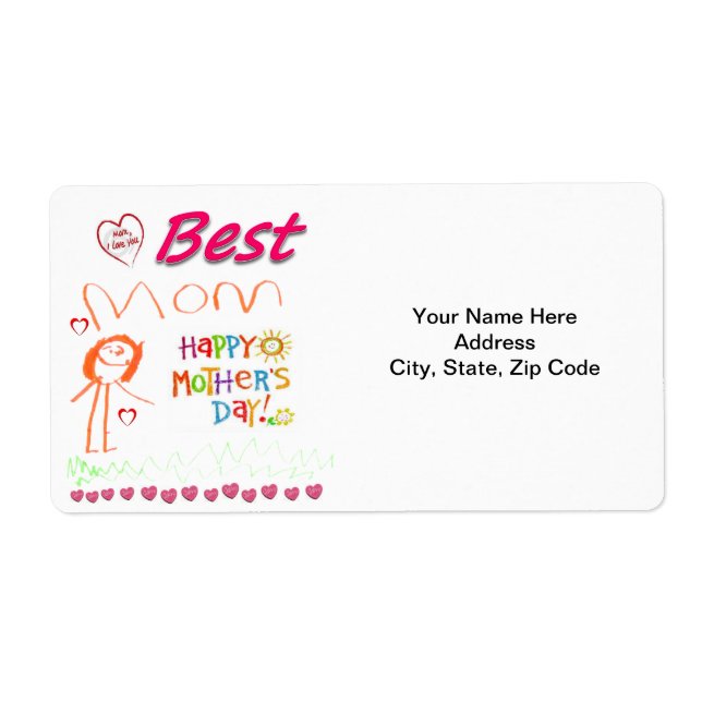 Étiquettes de la fête des mères (Devant)